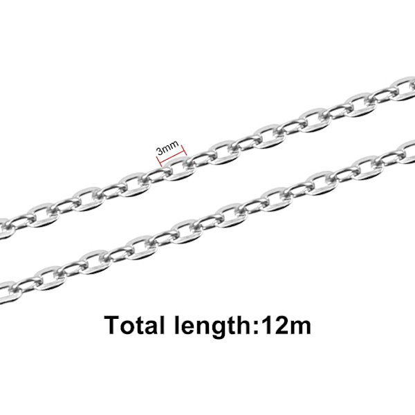 39,4 jalkaa Chaine Bijoux Creation 2*3mm rautakaulakoru 100 hyppyrenkaalla ja 30 hummerilukolla korujen valmistukseen, hopea ja kulta (hopea)