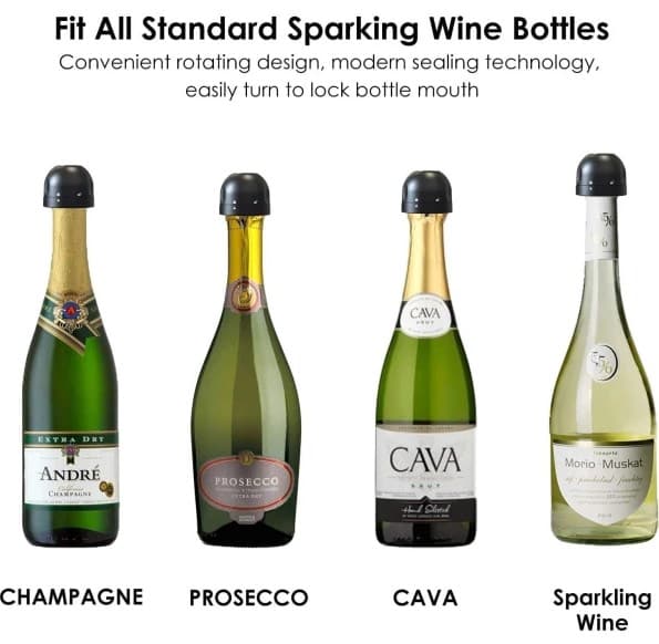 1 stk. svart champagne/vinpropp - vakuumforsegling - propp