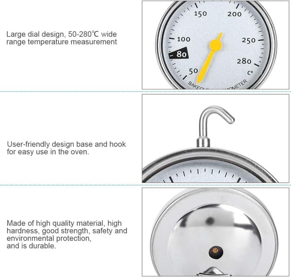 Rustfrit stål urskive ovn termometer madlavning temperatur mig