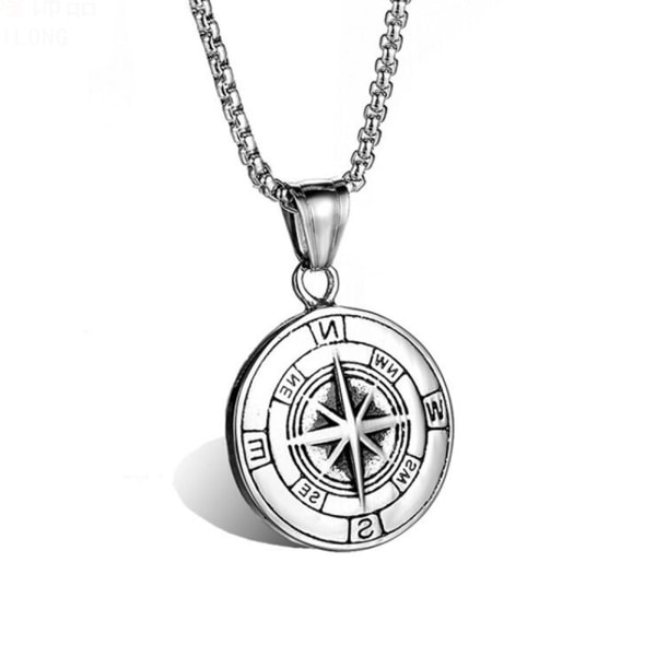 Compass Necklace for Men Chain Stainless Steel Compass Penda