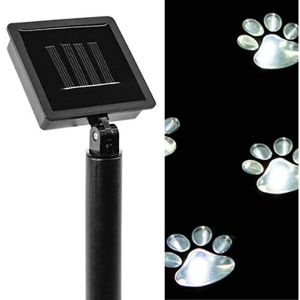 Solcelledrevne LED-lyskæder Hundepote 4 LED'er Sort ledning Udendørs sol