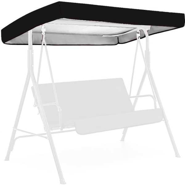 Ersättningstak för trädgårdsgunga Universell gungtak Verandagunga Bänk Trädgårdssoffa 2-3 sitsig 191 X 120 Cm（Svart）
