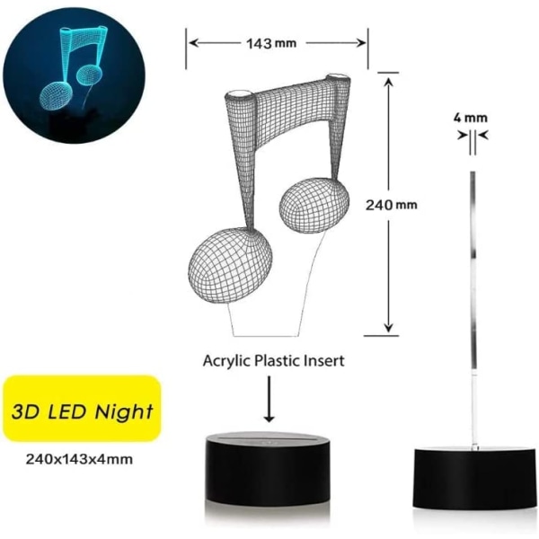 3D-lampa skrivbord, Ephvan 3D musikvisualisering 7 färger ändras