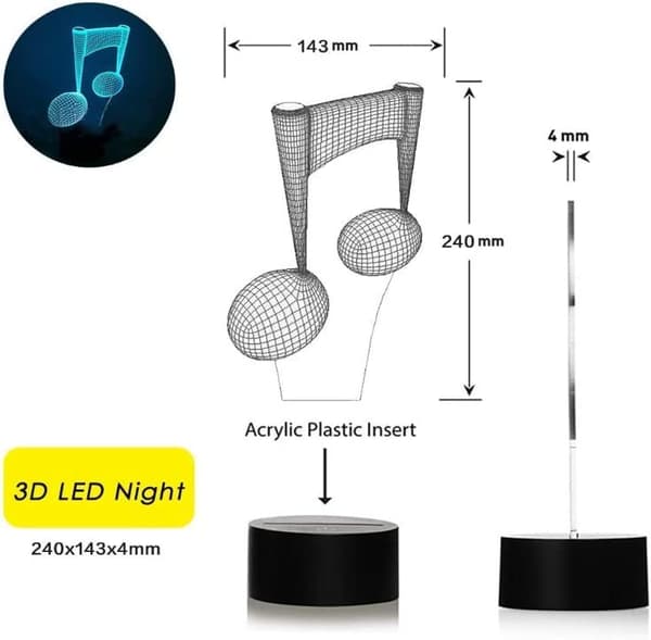 3D-pöytälamppu, Ephvan 3D-musiikin visualisointi 7 väriä vaihtaa
