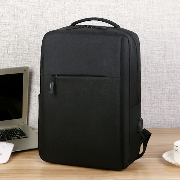 Vandafvisende universel rygsæk med USB-port, rejsecomputerbag Business bag, sort