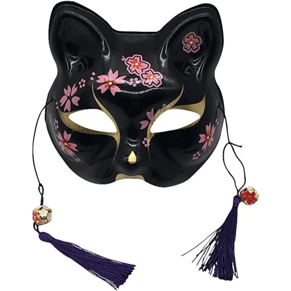 Kitsune Fox Mask for julekostyme, Animal Cosplay Kabuki Hal