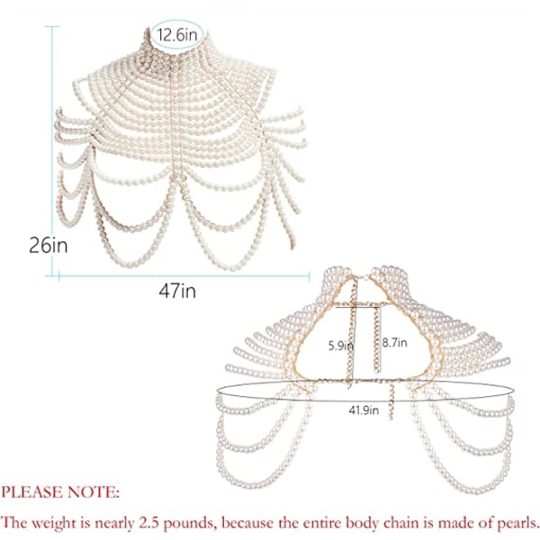 Pearl Body Chain -rintaliivit - muodikkaat olkapääkaulakorut C