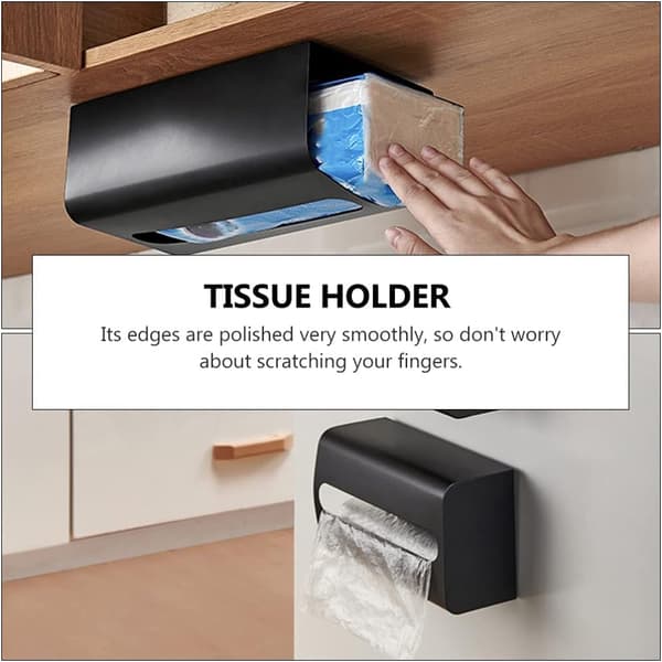 1 stk. magnetisk handskerumsholder til vægmontering, sort handskerumsholder, ble-dispenser