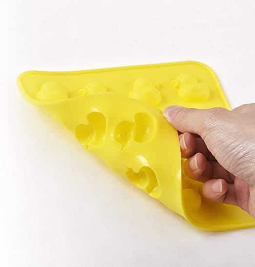 Sæt med 4 fødevaregodkendte andeformede non-stick gule silikonechokolader