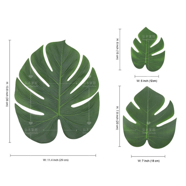 60 stk. tropiske festdekorasjoner \"Tropical Palmtera Lea