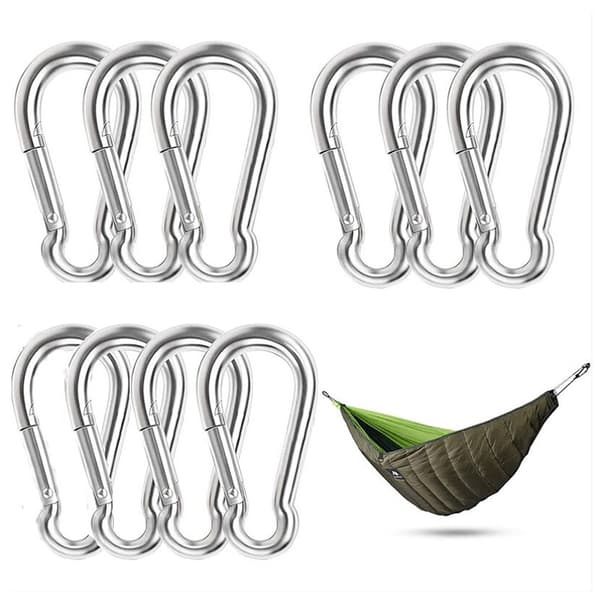10 stycken rostfria karbinhakar Snabbkopplingar