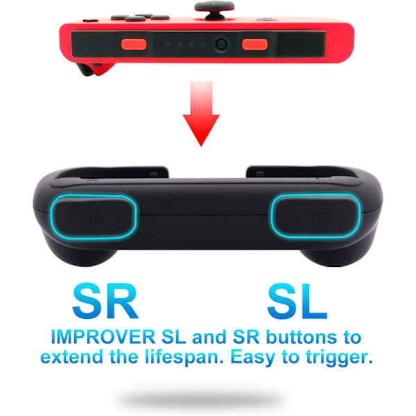 Sæt med 4 greb, der er kompatible med Nintendo Switch&OLED, Grip Compat