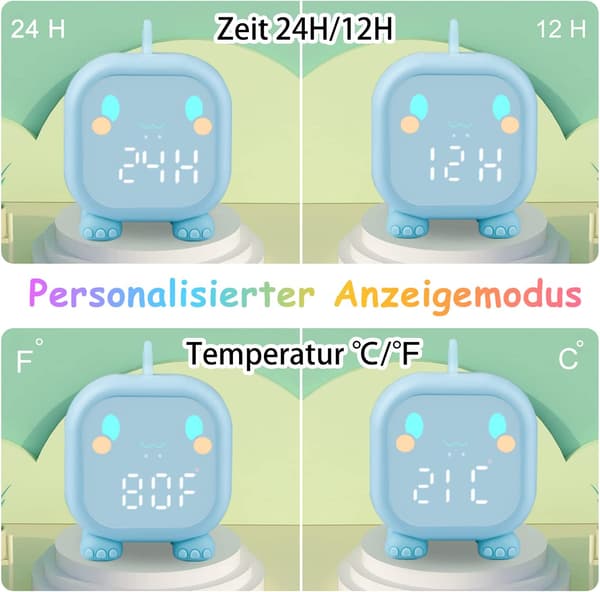 Digital barneklokke, dinosaurvekkerklokke for gutter og jenter