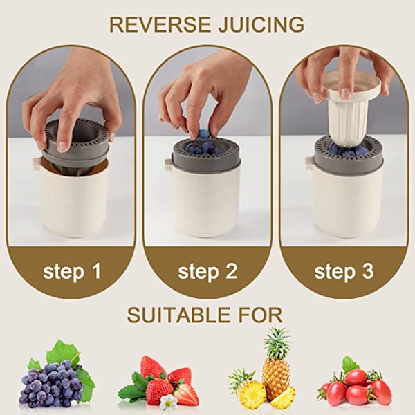 Manuel appelsinjuice press kop (beige), bærbar citron juice pres