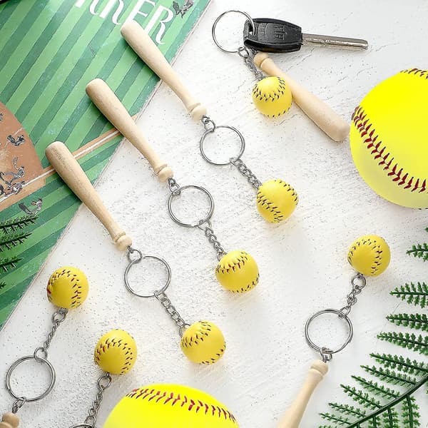 12 stk. Softball nøkkelring Mini tre bat Softball nøkkelring