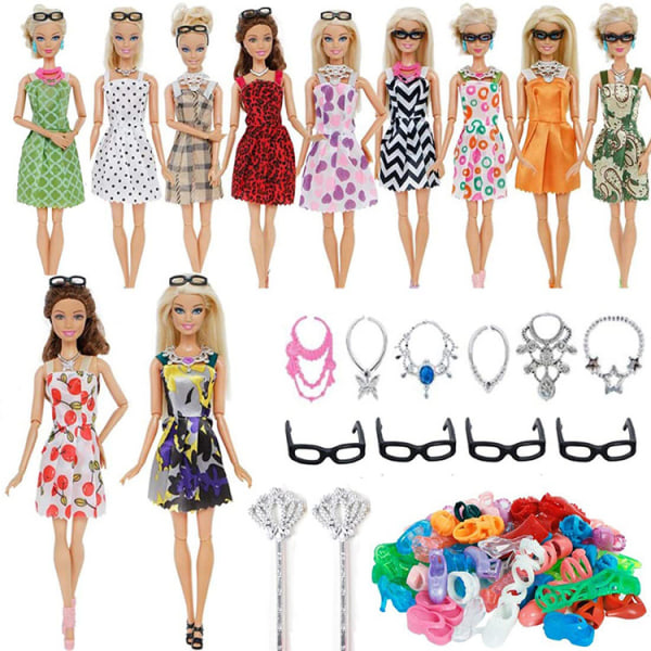 82 uppsättningar docktillbehör 30cm Barbiekläder Barnt