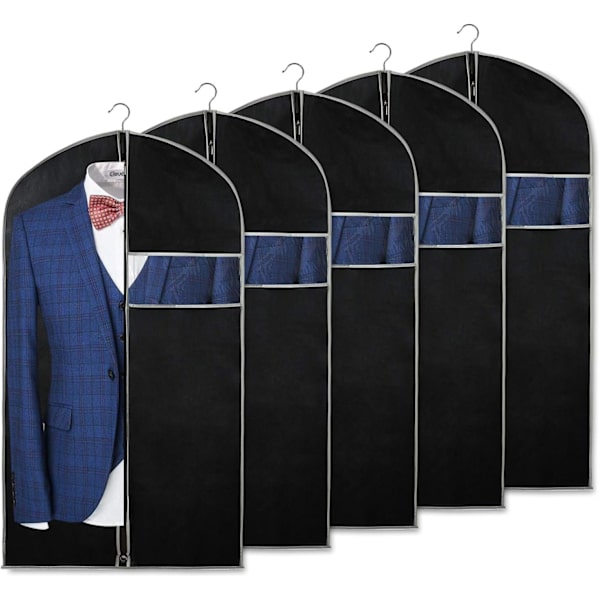 Kostymväska, Set med 5 plaggväskor för hängande kläder, Kostymväskor (100*60cm)
