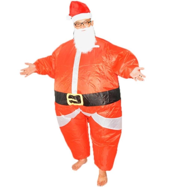 Joulupukki Hauska puhallettava puku Xmas Adult Bl