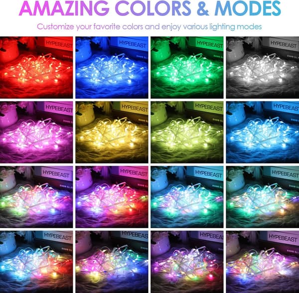 Fairy Lights RGB, 33 jalkaa 100 LED-valosarja, synkronointi Mus