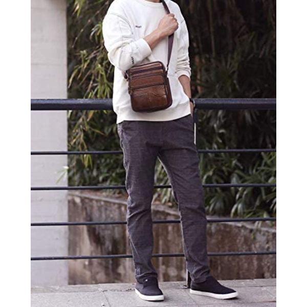 Herre Crossbody Taske Ægte Læder Lille Crossbody Taske Mænd Shou