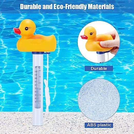 Flytande pooltermometer, flytande termometer med snöre, anka