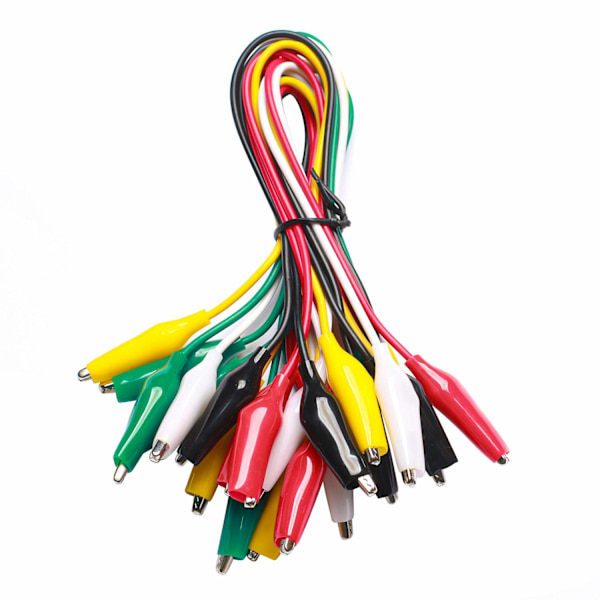 Testkabel alligator clips forbindelseskabel 5 farver 10 lang 50C