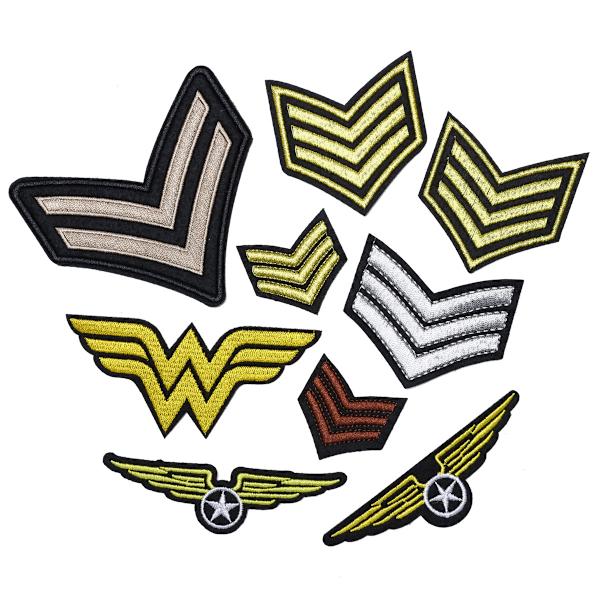 9 Broderade Armé Patch - Sergeant Rank - Sy På Axel