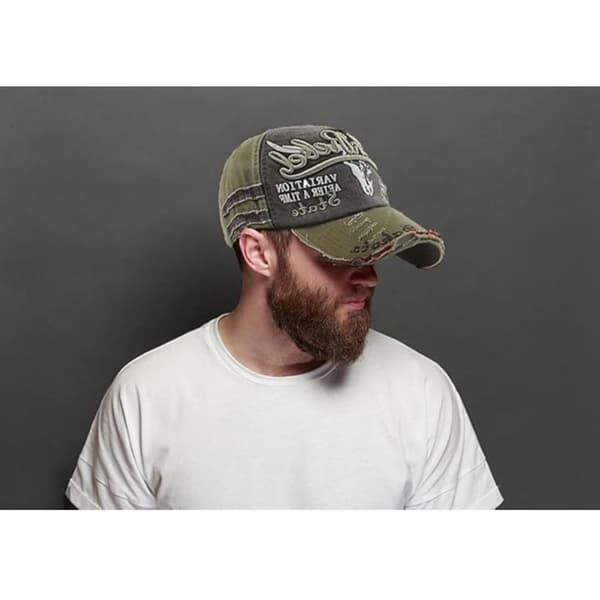 Baseballcaps med graffiti-tekst, vasket caps, cowboy solhatt green