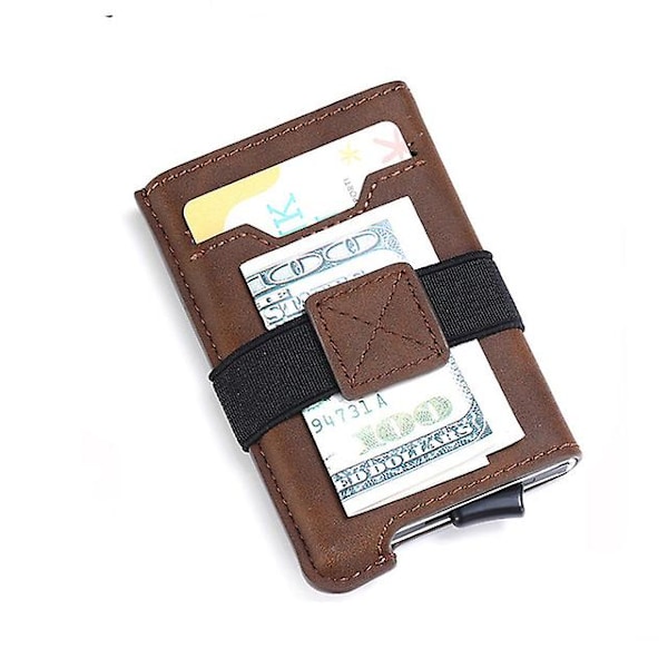 Business Id Bank Cardholder Mini Pu Læder Rfid Blokering Wa