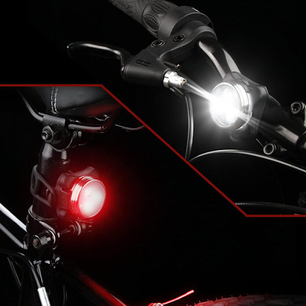 USB-ladattava LED-pyörävalo 4 vakio/vilkku-tilassa (punainen l