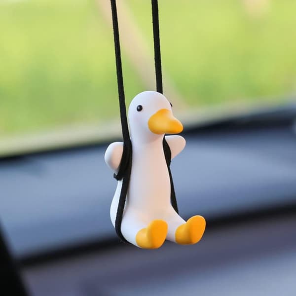 2 kpl Super Cute Swing Duck Mirror Hanging Car Interior Accessor