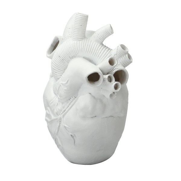 hvid-hjerte form Blomsterbeholder Vase Tørret kropsskulptur Res