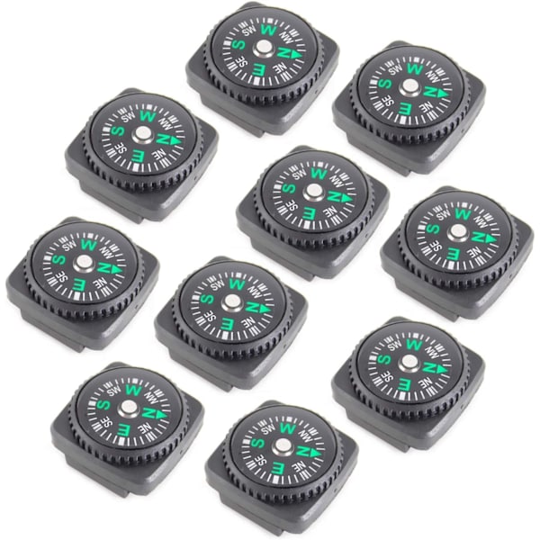 10 kpl:n nappikompassi, minikompassi, rannekkeen kompassi, 22 mm