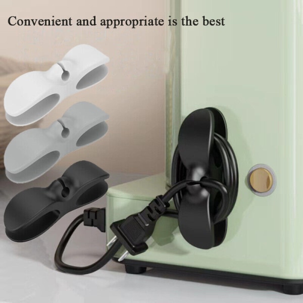 4 stk. Silikone Ledningsholder Organizer Klipsholder Kabler Vind