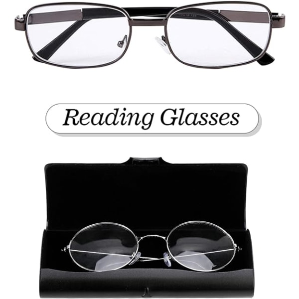 Aluminiums brilleetui, metal hårdt etui sorte læsebriller til
