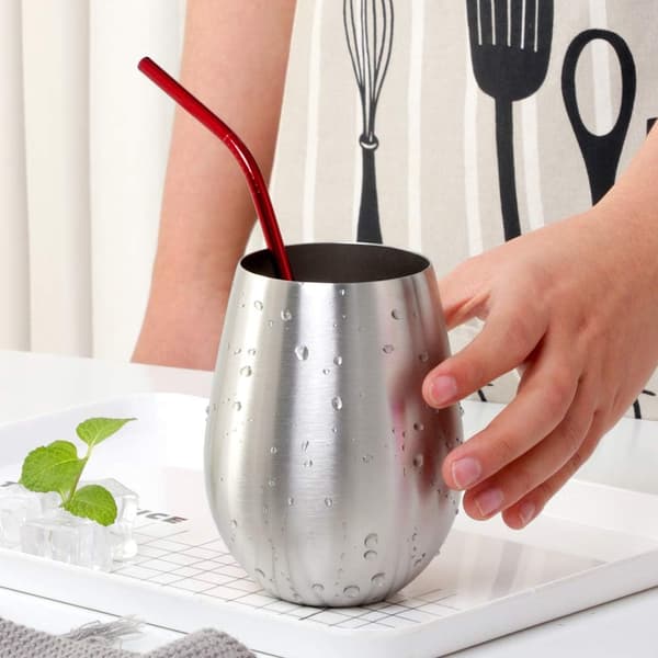 Sæt med 6 Stemløse Vinglas, 17 oz 18/8 (Silver)