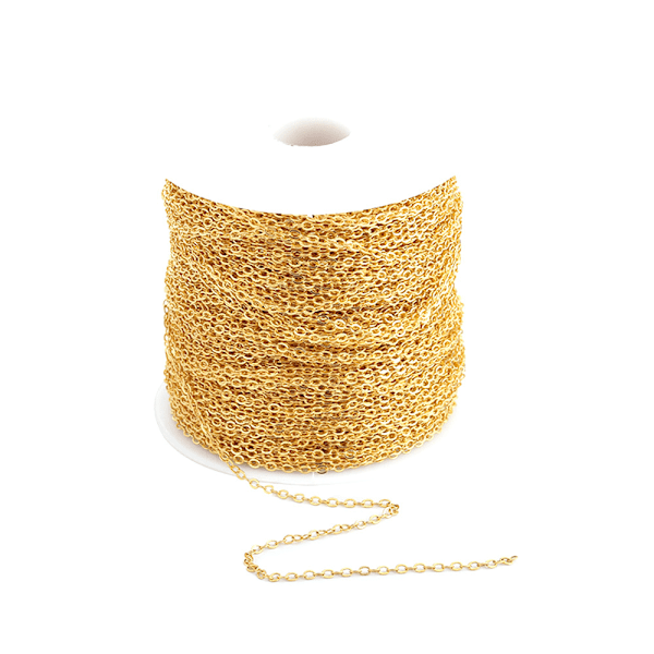 18K aitoa kultaa O-muotoinen koruketju DIY korvakorut