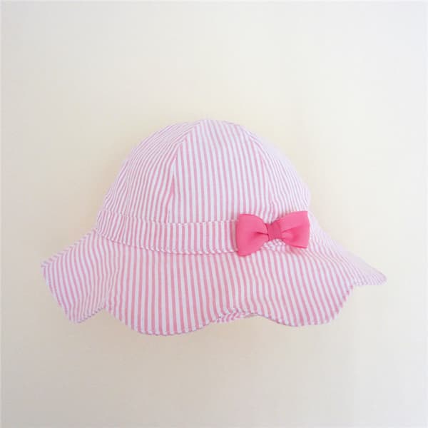 Pink-Soft Bomuldsbredskygget Foldbar Sommer Solhat
