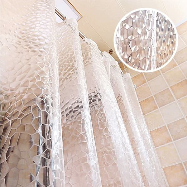 Transparent Duschdraperi, 180x180cm 3D Duschdraperi Badrum