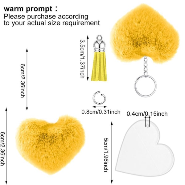144 stykker gjennomsiktig akryl hjerte nøkkelringsett med akryl hjerte