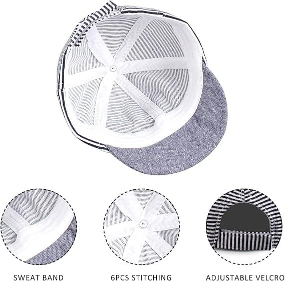 Stjernebrodert sommerbabyhatt 6 - 36 måneder (tibetanske striper