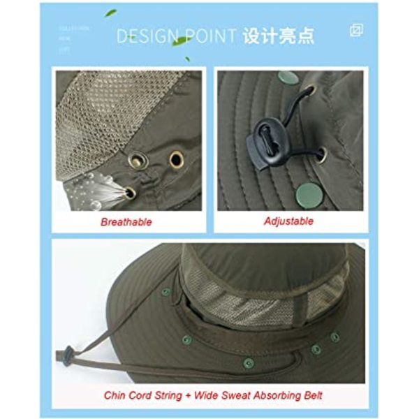 Unisex bredbremmet solhatt for fotturer, strand, fiske,