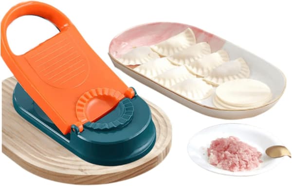 (Orange) Raviolimager Model, 2 i 1 Dumpling Mold Maker, Tortilla Press Maker, Håndholdt Dumpling Wrapper Mold, Raviolimager Gadget.