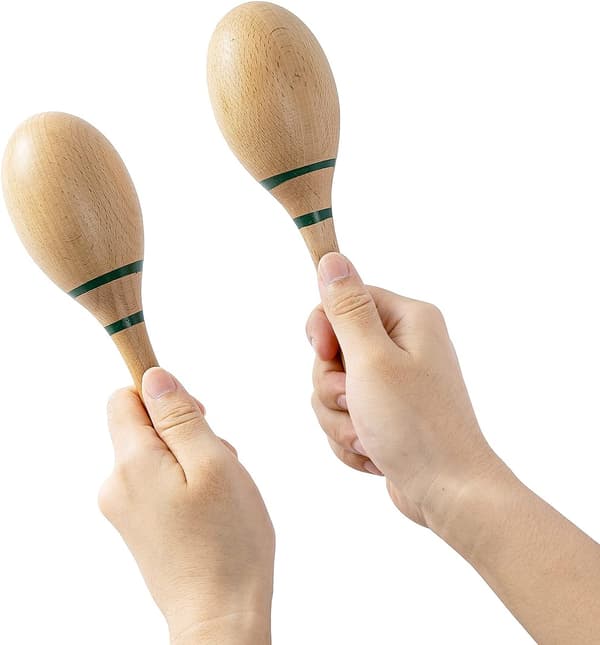Maracas Hand Percussion Rattles, Bokträ Material Rumba Shaker