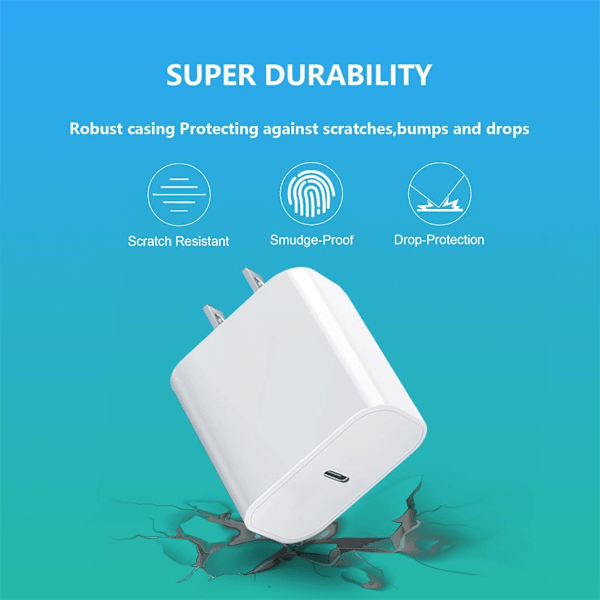USB-C Laddare 20W Kompatibel med Apple Watch, 1-Pack Vit