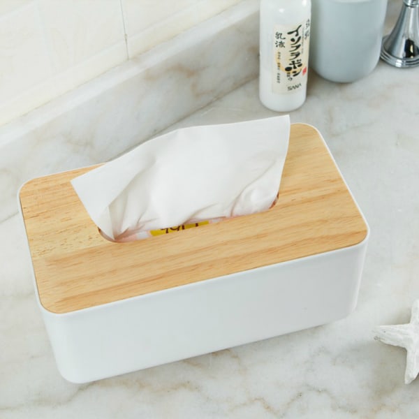 (Hvit) Trevevboks, 21x13x9cm, Plast, Rektangulær, for