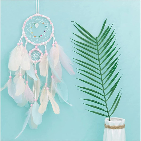 Drømmefanger med fjer, Boho-stil håndlavet drømmefanger, 3