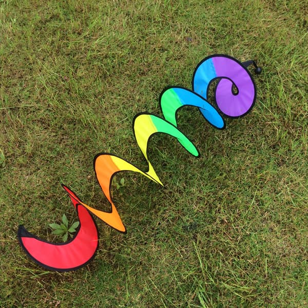 1 stk. Farverig Spiral Vindmølle Telt Vind Spinner til Have Hjem D