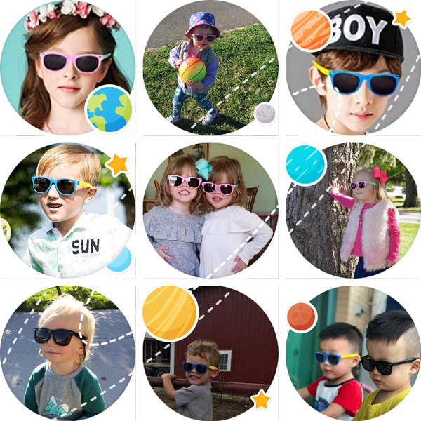 Polariserade solglasögon för barn (gröna ben med rosa ram), flexib