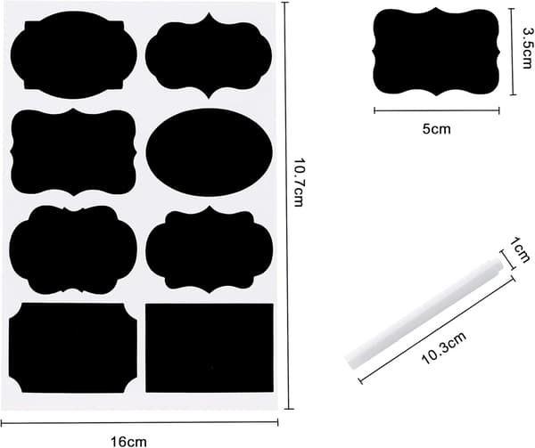 Jar Label Stickers, 64PCS - Chalkboard Labels